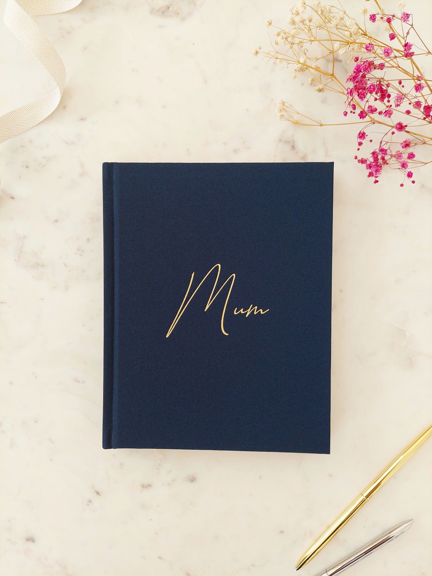 MUM Memory Journal - NAVY Linen