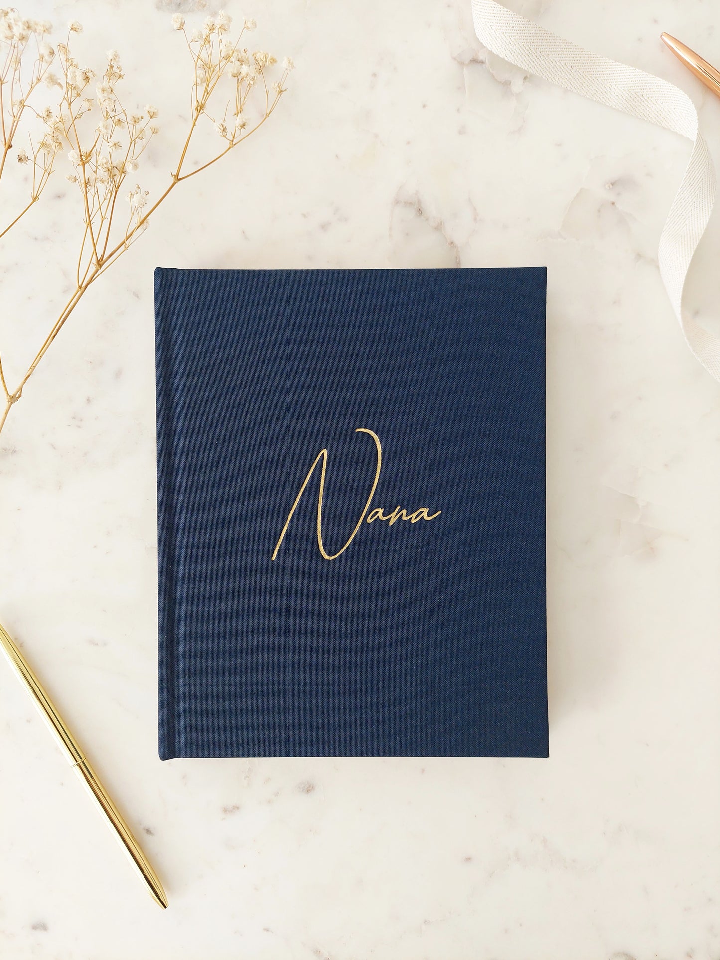 NANA Memory Journal - NAVY Linen