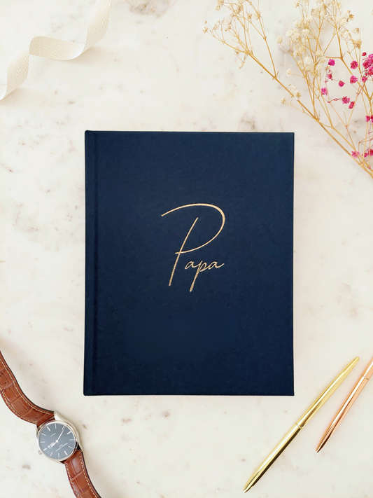 PAPA Memory Journal - NAVY Linen