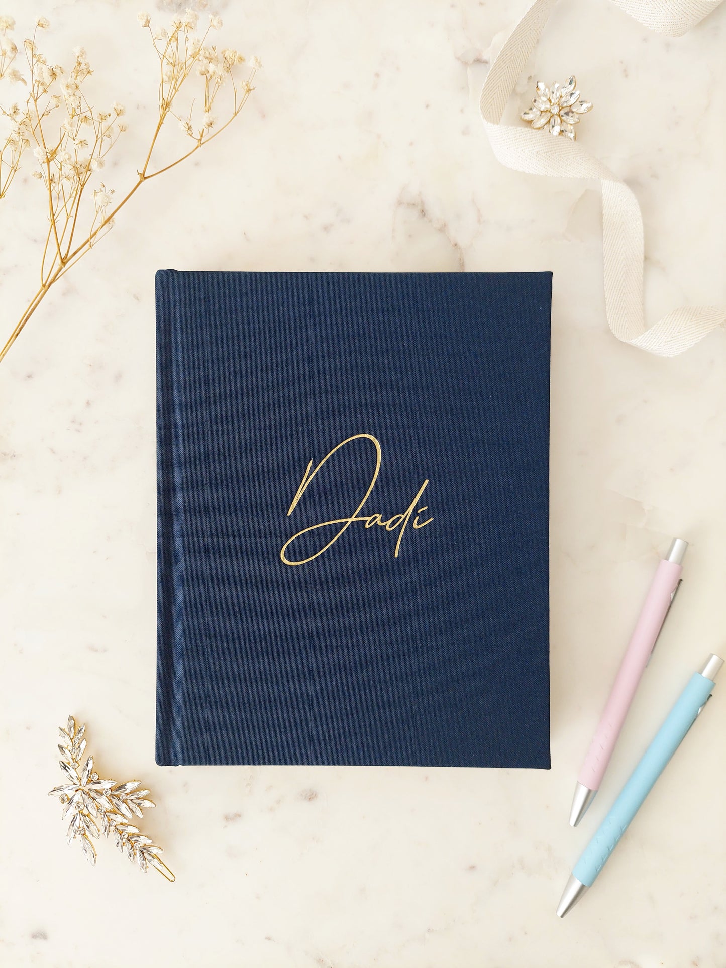 DADI Grandparent Memory Journal - NAVY Linen