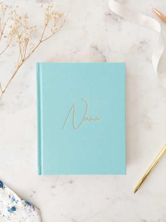 NANA Grandparent Memory Journal - AQUAMARINE Linen