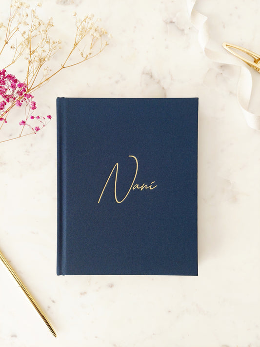 NANI Grandparent Memory Journal - NAVY Linen